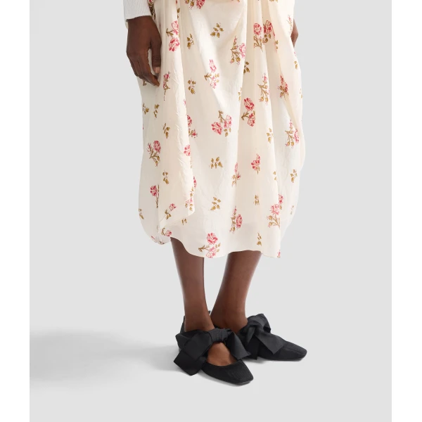 Erdem Floral Print Silk Draped Midi Skirt - Skirts - British Romantic Luxury at Coveti