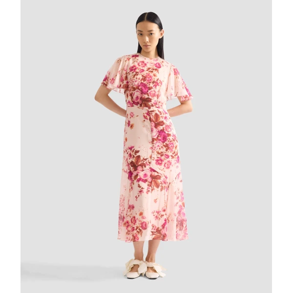 Erdem Floral Print Silk Voile Fit And Flared Midi Dress - Dresses - British Romantic Luxury at Coveti