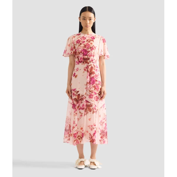 Erdem Floral Print Silk Voile Fit And Flared Midi Dress - Dresses - British Romantic Luxury at Coveti