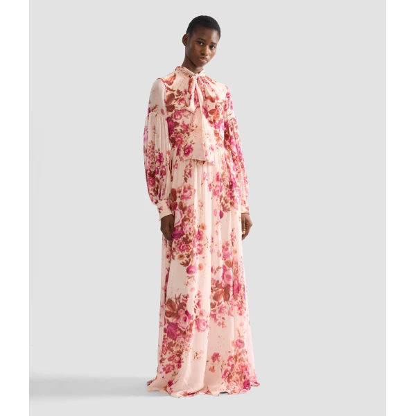 Erdem Floral Print Silk Voile Long Sleeve Gown - Dresses - British Romantic Luxury at Coveti