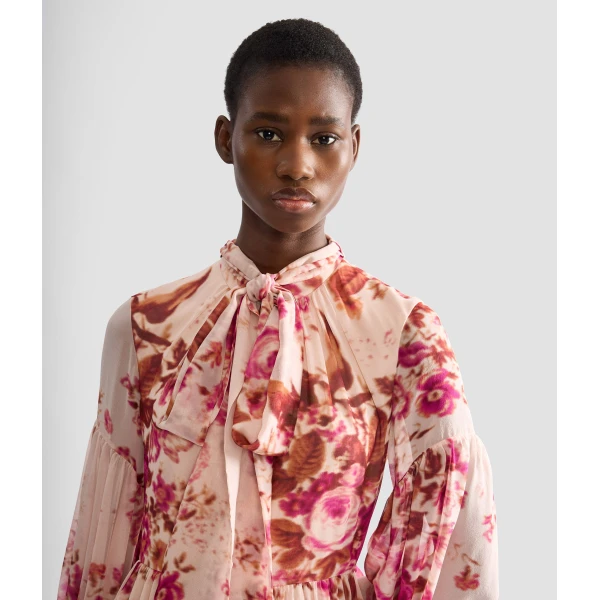 Erdem Floral Print Silk Voile Long Sleeve Gown - Dresses - British Romantic Luxury at Coveti
