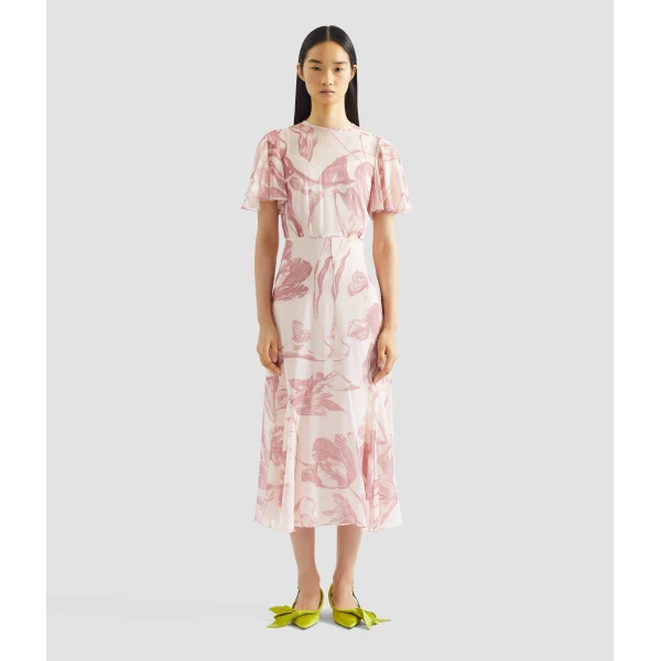 Erdem Floral Print Silk Voile Midi Dress - Dresses - British Romantic Luxury at Coveti