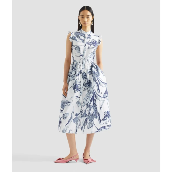 Erdem Floral Print Sleeveless Shirt Dress - Dresses - British Romantic Luxury at Coveti