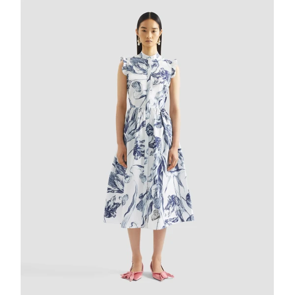 Erdem Floral Print Sleeveless Shirt Dress - Dresses - British Romantic Luxury at Coveti