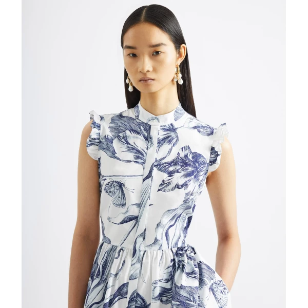 Erdem Floral Print Sleeveless Shirt Dress - Dresses - British Romantic Luxury at Coveti