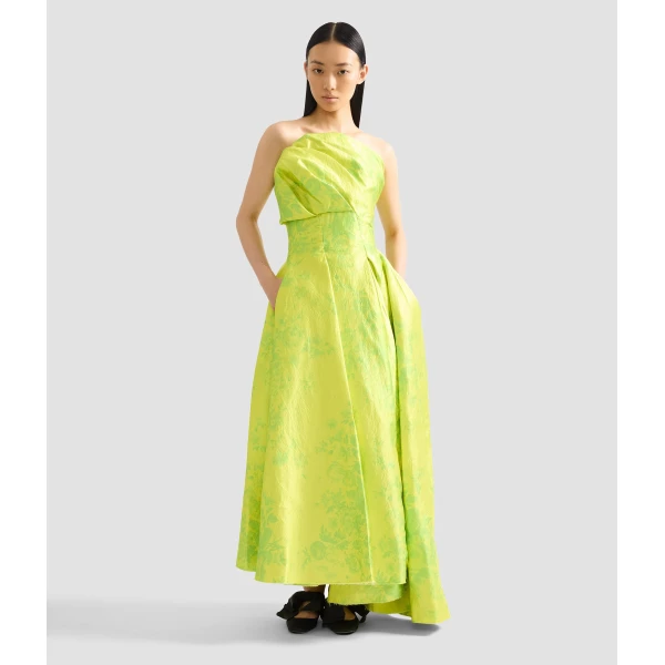 Erdem Floral Print Textured Satin Cloud Midi Dress - Dresses - British Romantic Luxury at Coveti