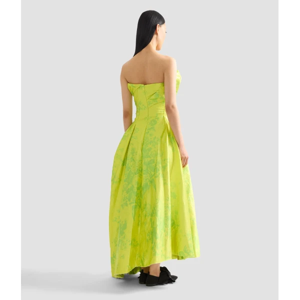 Erdem Floral Print Textured Satin Cloud Midi Dress - Dresses - British Romantic Luxury at Coveti