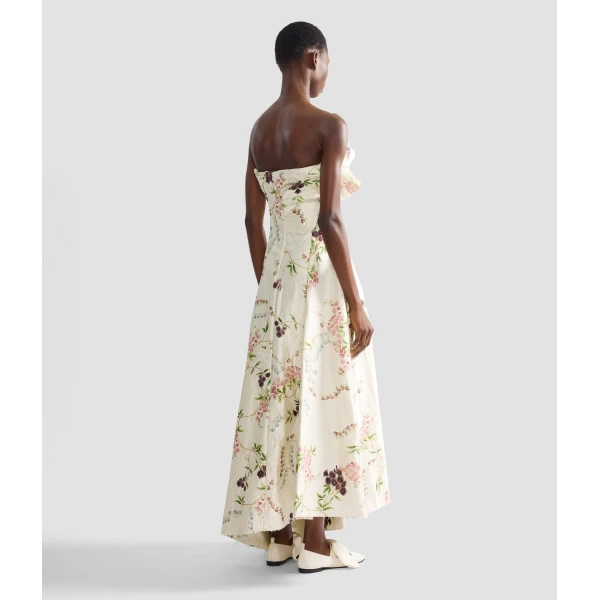 Erdem Floral Print Textured Satin Cloud Midi Dress - Dresses - British Romantic Luxury at Coveti