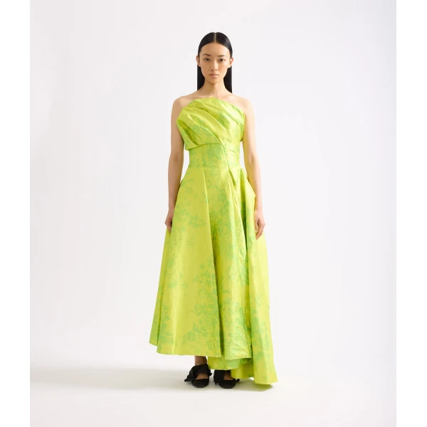 Erdem Floral Print Textured Satin Cloud Midi Dress - Dresses - British Romantic Luxury at Coveti