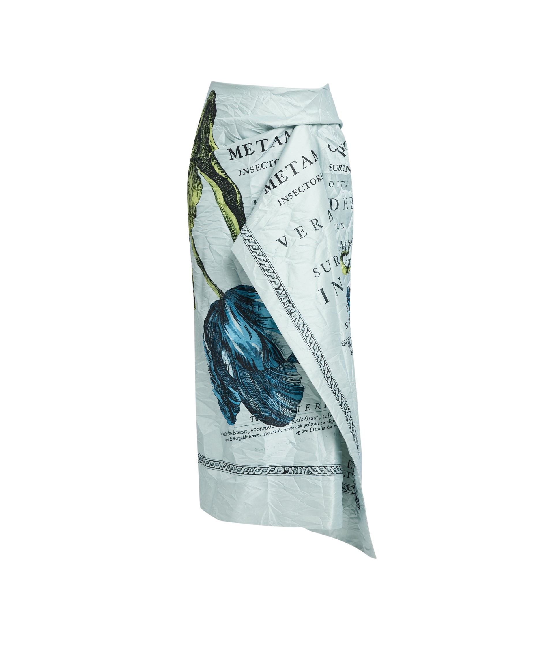 Erdem Floral Print Textured Satin Draped Midi Skirt - Skirts - British Romantic Luxury at Coveti