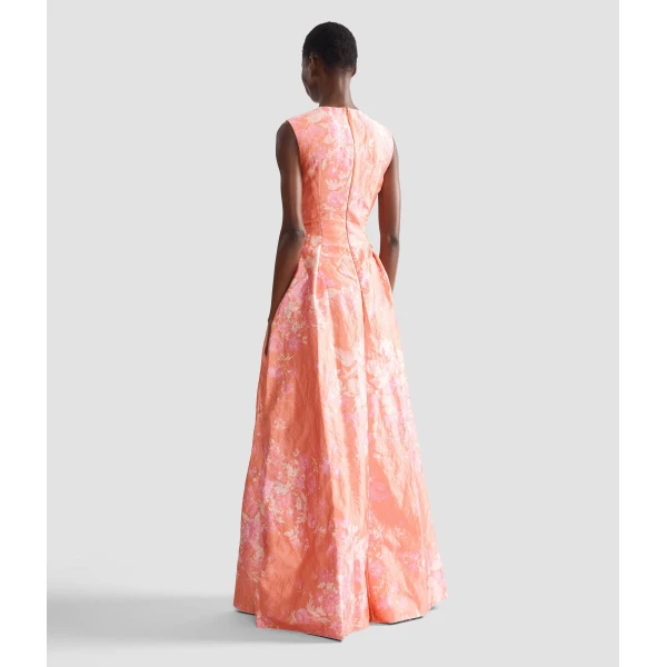 Erdem Floral Print Textured Satin Hourglass Gown - Dresses - British Romantic Luxury at Coveti