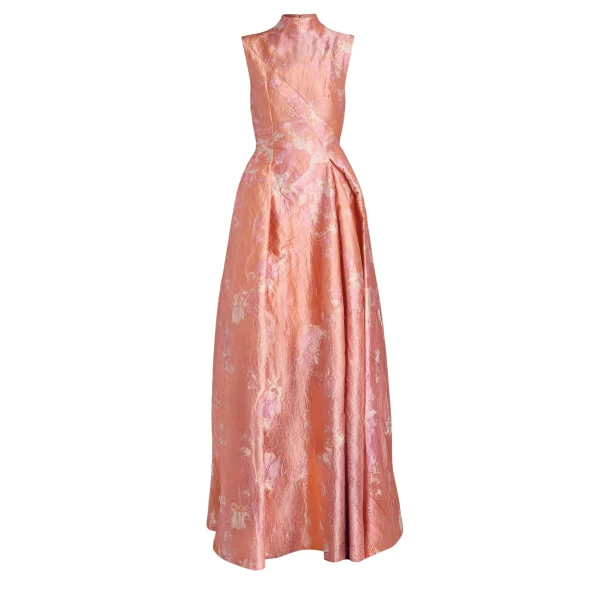 Erdem Floral Print Textured Satin Hourglass Gown - Dresses - British Romantic Luxury at Coveti