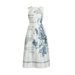 Erdem Floral Print Textured Satin Midi Dress - Dresses - British Romantic Luxury at Coveti