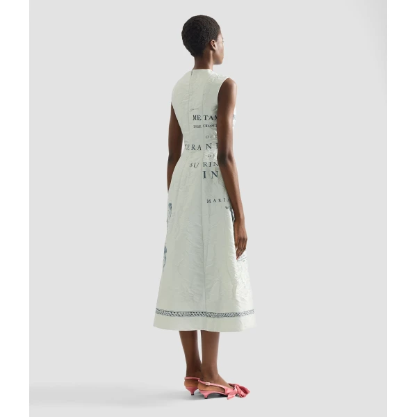Erdem Floral Print Textured Satin Midi Dress - Dresses - British Romantic Luxury at Coveti