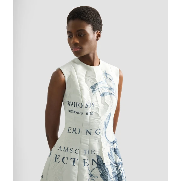 Erdem Floral Print Textured Satin Midi Dress - Dresses - British Romantic Luxury at Coveti