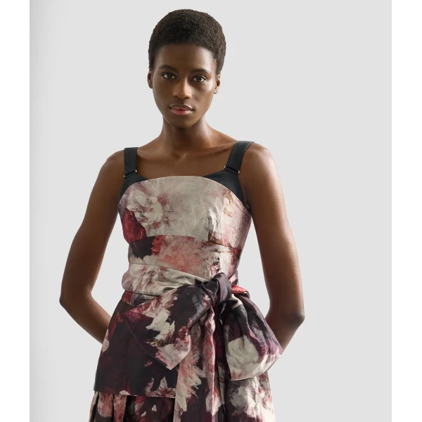 Erdem Floral Print Textured Satin Midi Dress - Dresses - British Romantic Luxury at Coveti