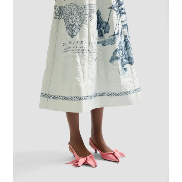 Erdem Floral Print Textured Satin Midi Dress - Dresses - British Romantic Luxury at Coveti