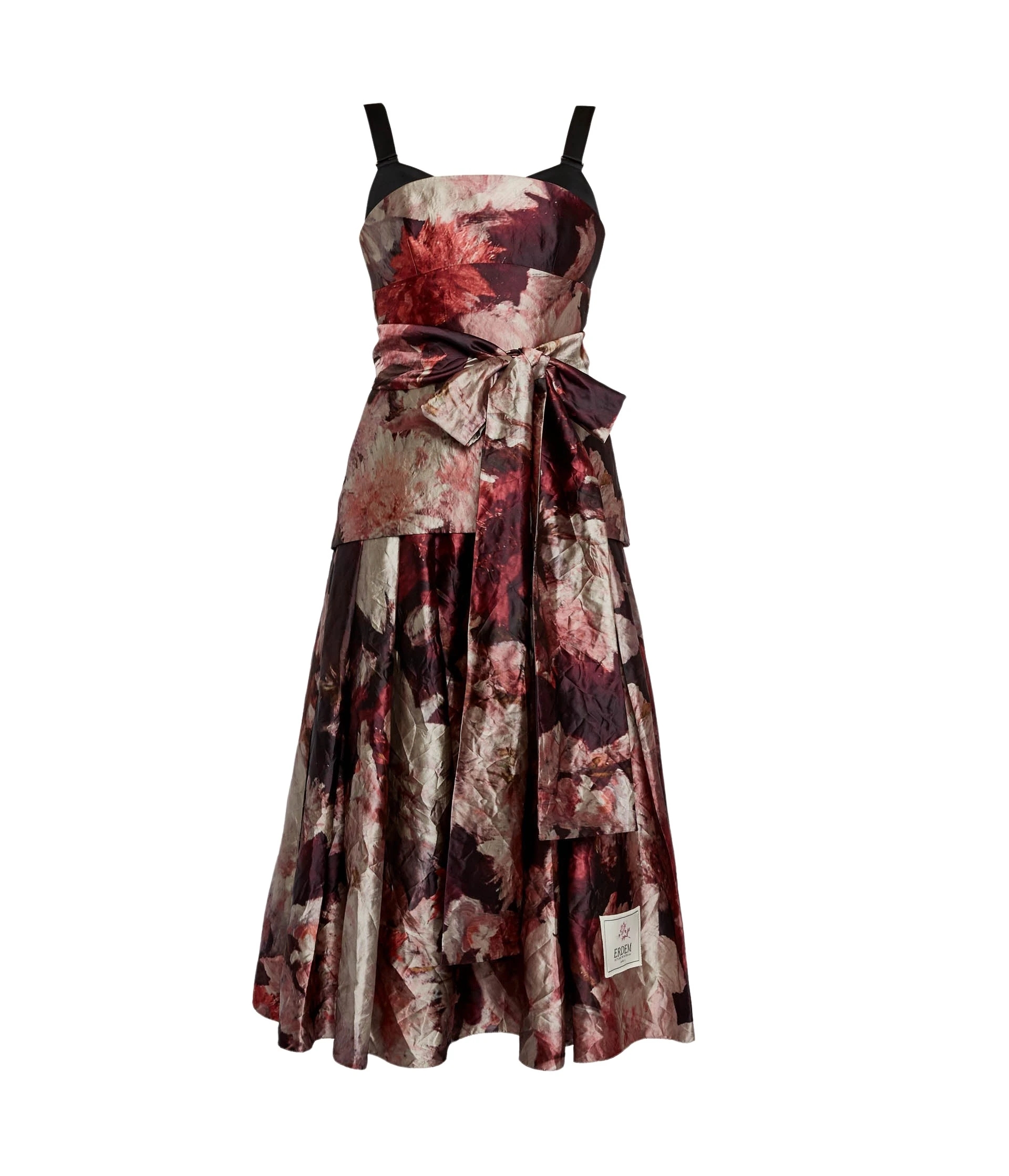 Erdem-Floral-Print-Textured-Satin-Midi-Dress-coveti87116_nobg Erdem Floral Print Textured Satin Midi Dress - Dresses - British Romantic Luxury at Coveti