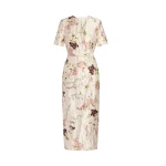 Erdem Floral Print Textured Satin Midi Pencil Dress - Dresses - British Romantic Luxury at Coveti