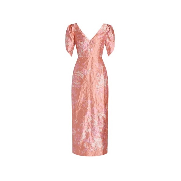 Erdem Floral Print Textured Satin Midi Pencil Dress - Dresses - British Romantic Luxury at Coveti