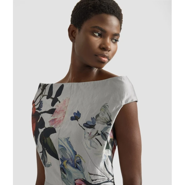 Erdem Floral Print Textured Satin Off The Shoulder Gown - Dresses - British Romantic Luxury at Coveti
