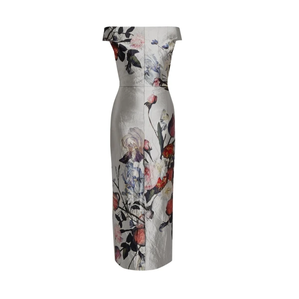 Erdem Floral Print Textured Satin Off The Shoulder Gown - Dresses - British Romantic Luxury at Coveti