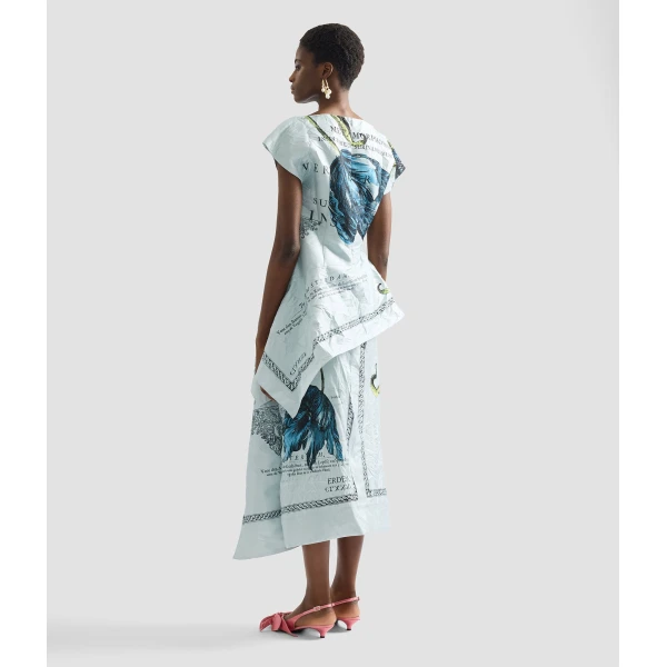 Erdem Floral Print Textured Satin Short Sleeve Blouse - Tops - British Romantic Luxury at Coveti