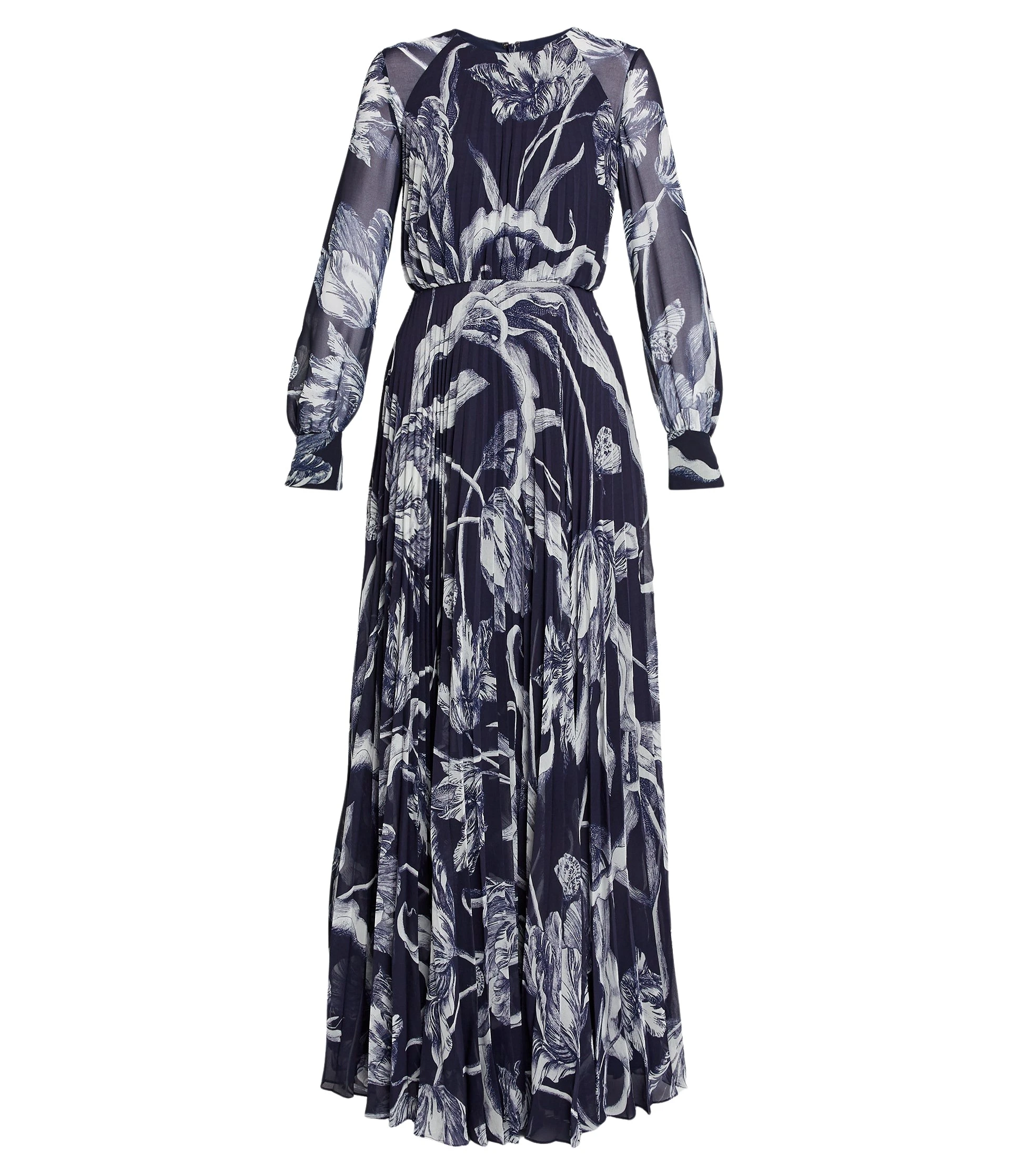 Erdem-Floral-Print-Voile-Long-Sleeve-Gown-coveti57169_nobg Erdem Floral Print Voile Long Sleeve Gown - Dresses - British Romantic Luxury at Coveti