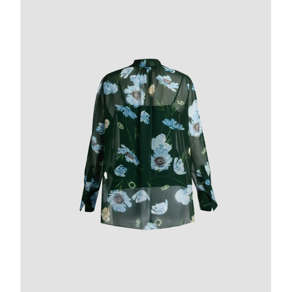 Erdem Floral Silk Voile Long Sleeve Shirt - Tops - British Romantic Luxury at Coveti