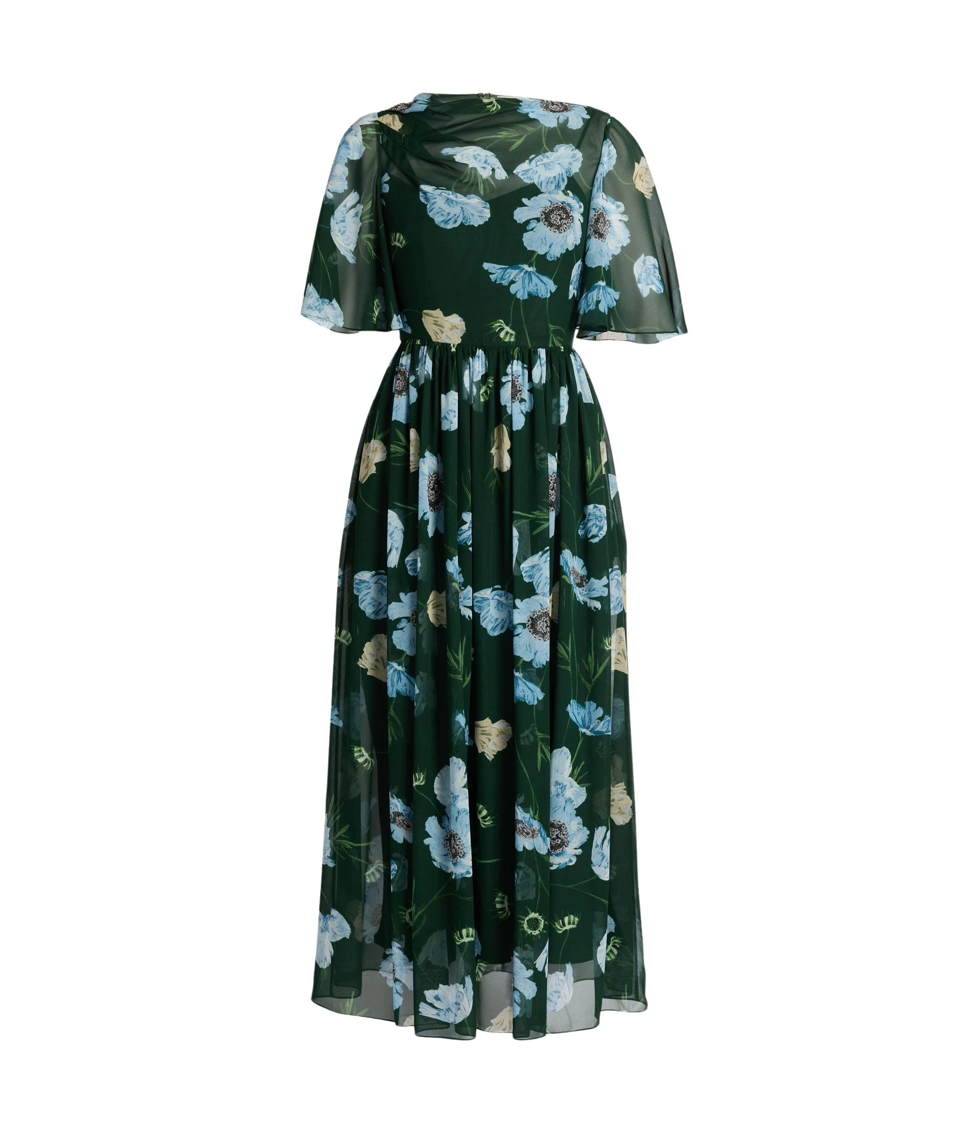 Erdem-Floral-Silk-Voile-Short-Sleeve-Midi-Dress-coveti91314_nobg Erdem Floral Silk Voile Short Sleeve Midi Dress - Dresses - British Romantic Luxury at Coveti