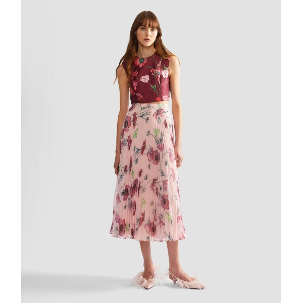 Erdem Floral Textured Satin Crop Top - Tops - British Romantic Luxury at Coveti