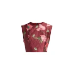 Erdem Floral Textured Satin Crop Top - Tops - British Romantic Luxury at Coveti