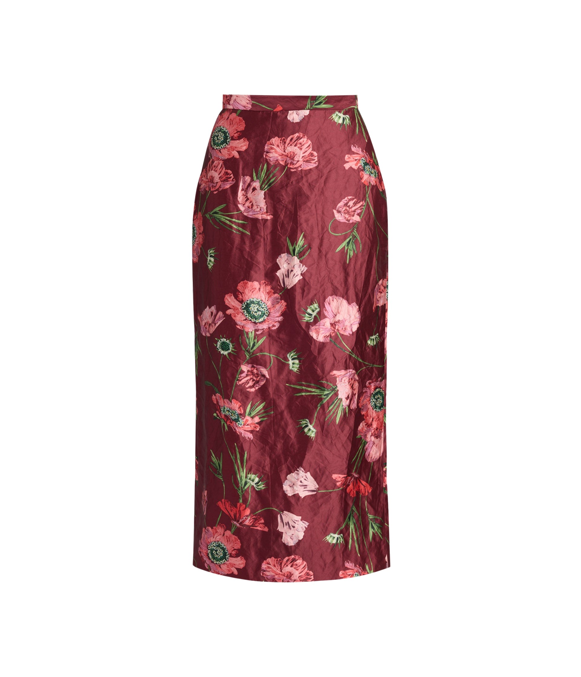 Erdem Floral Textured Satin Midi Pencil Skirt - Skirts - British Romantic Luxury at Coveti