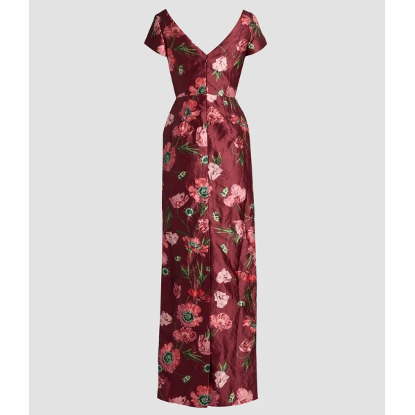 Erdem Floral Textured Satin Short Sleeve Gown - Dresses - British Romantic Luxury at Coveti