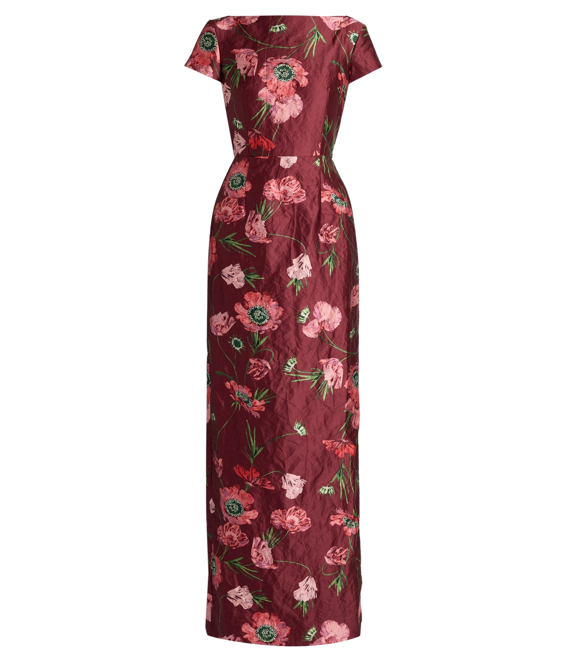 Erdem-Floral-Textured-Satin-Short-Sleeve-Gown-coveti59871_nobg Erdem Floral Textured Satin Short Sleeve Gown - Dresses - British Romantic Luxury at Coveti