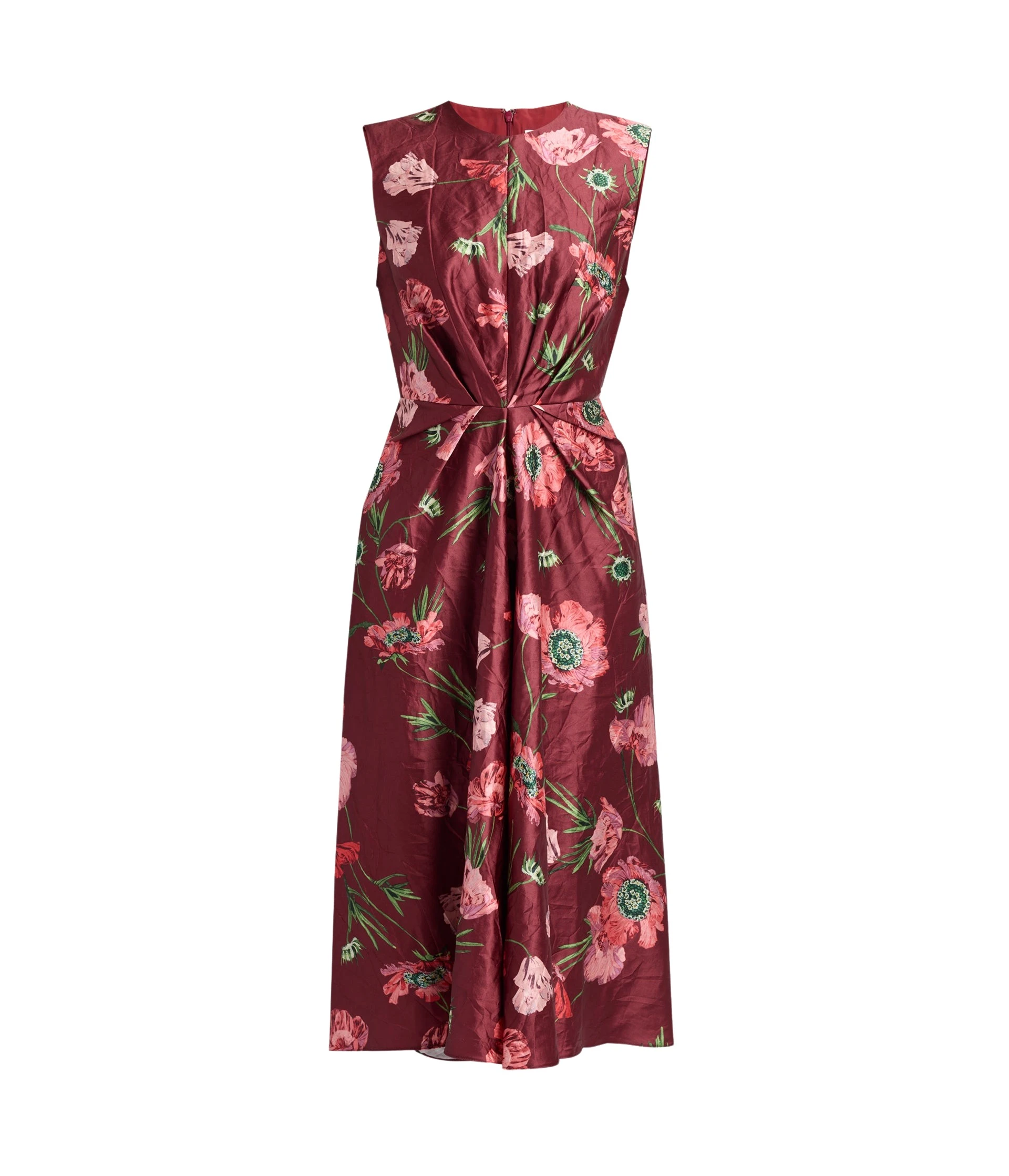 Erdem-Floral-Textured-Satin-Sleeveless-Midi-Dress-coveti54893_nobg Erdem Floral Textured Satin Sleeveless Midi Dress - Dresses - British Romantic Luxury at Coveti