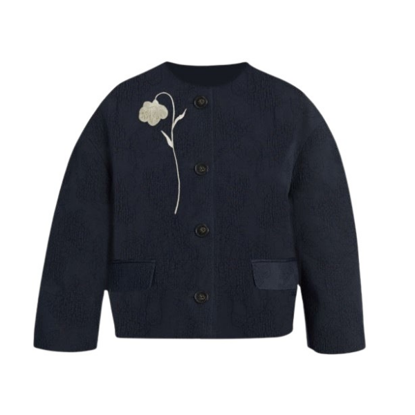 Erdem Flower Jacquard Cropped Jacket - Jackets - British Romantic Luxury at Coveti
