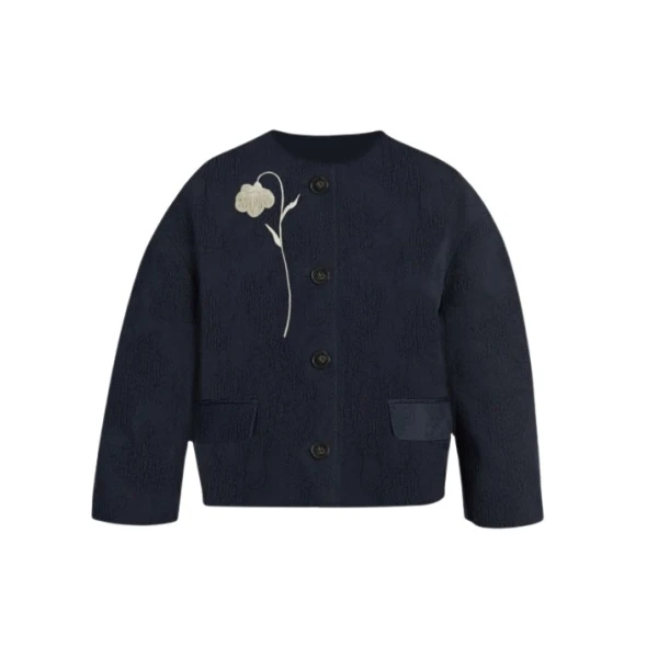 Erdem Flower Jacquard Cropped Jacket - Jackets - British Romantic Luxury at Coveti