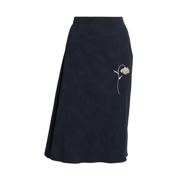 Erdem Flower Jacquard Drape Midi Skirt - Skirts - British Romantic Luxury at Coveti