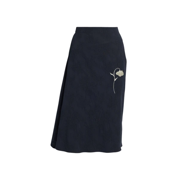 Erdem Flower Jacquard Drape Midi Skirt - Skirts - British Romantic Luxury at Coveti