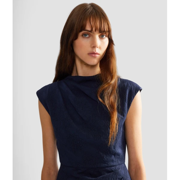Erdem Flower Jacquard Draped Midi Dress - Dresses - British Romantic Luxury at Coveti