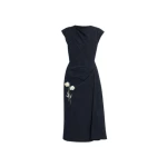 Erdem Flower Jacquard Draped Midi Dress - Dresses - British Romantic Luxury at Coveti