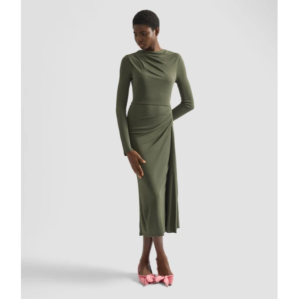 Erdem Fluid Crepe Jersey Long Sleeve Midi Dress - Dresses - British Romantic Luxury at Coveti