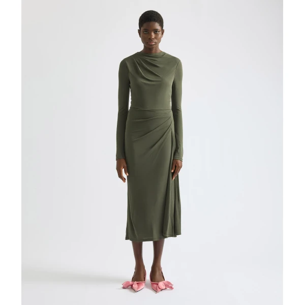 Erdem Fluid Crepe Jersey Long Sleeve Midi Dress - Dresses - British Romantic Luxury at Coveti