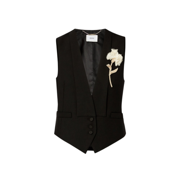 Erdem Grain De Poudre Tailored Waistcoat - Tops - British Romantic Luxury at Coveti