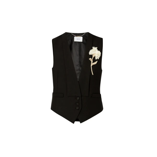 Erdem Grain De Poudre Tailored Waistcoat - Tops - British Romantic Luxury at Coveti