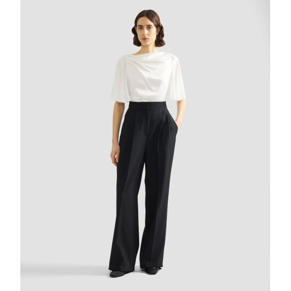 Erdem Grain De Poudre Wide Leg Trouser - Pants - British Romantic Luxury at Coveti