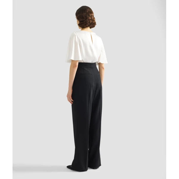 Erdem Grain De Poudre Wide Leg Trouser - Pants - British Romantic Luxury at Coveti