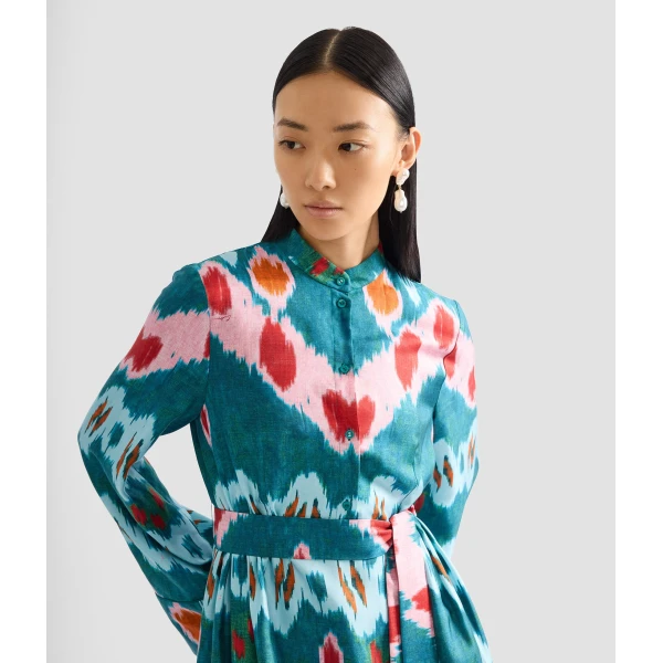 Erdem Ikat Print Silk Twill Midi Dress - Dresses - British Romantic Luxury at Coveti
