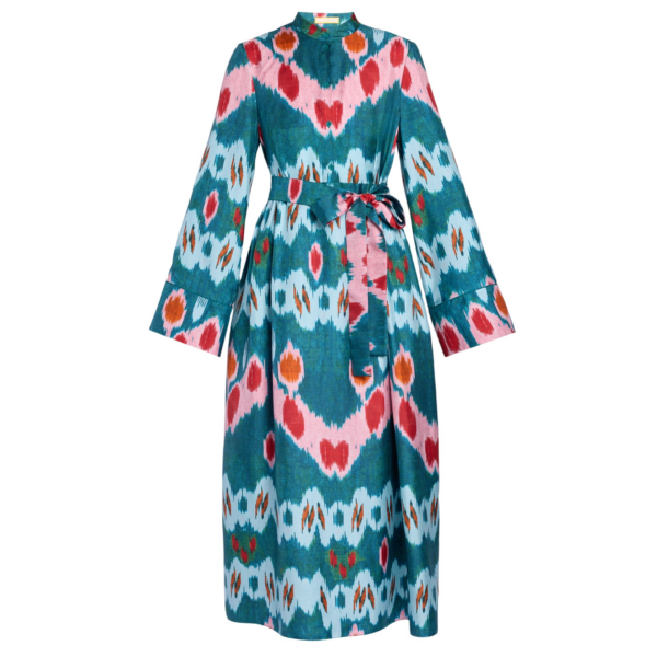 Erdem Ikat Print Silk Twill Midi Dress - Dresses - British Romantic Luxury at Coveti